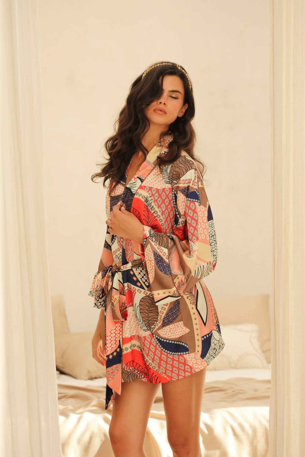 Minuit Kısa Kimono Sabahlık