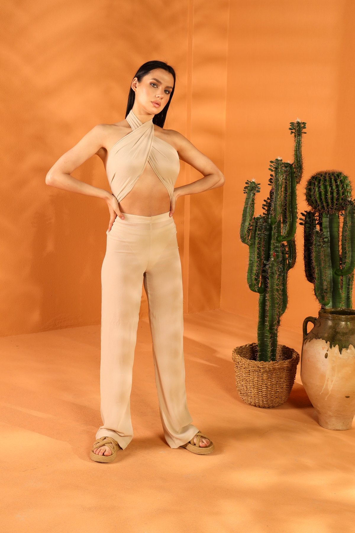 zerknitterte Nerzhose