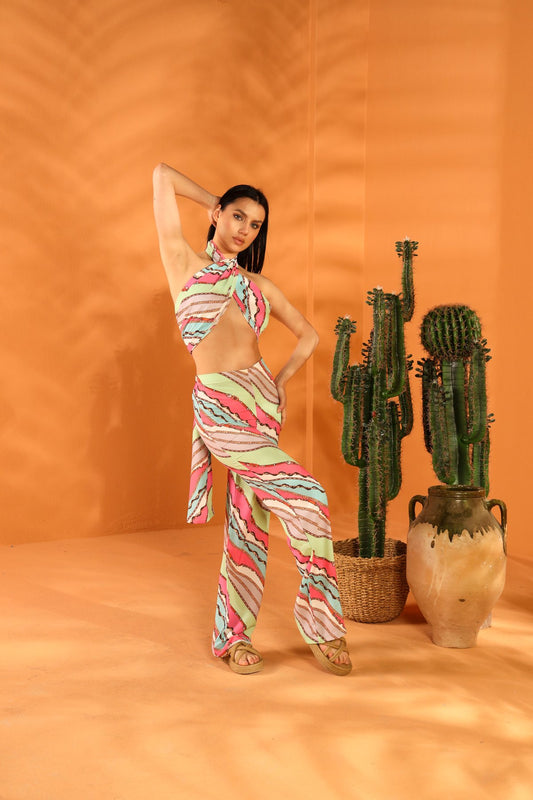 PINKY PROMISE ŞAL PANTOLON TAKIM