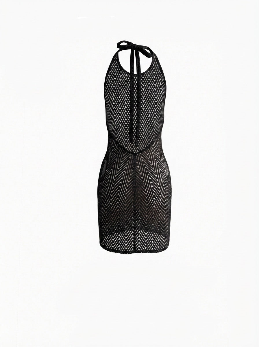 LUXOR HALTER NECK SHORT DRESS