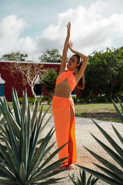No Limit Orange Skirt