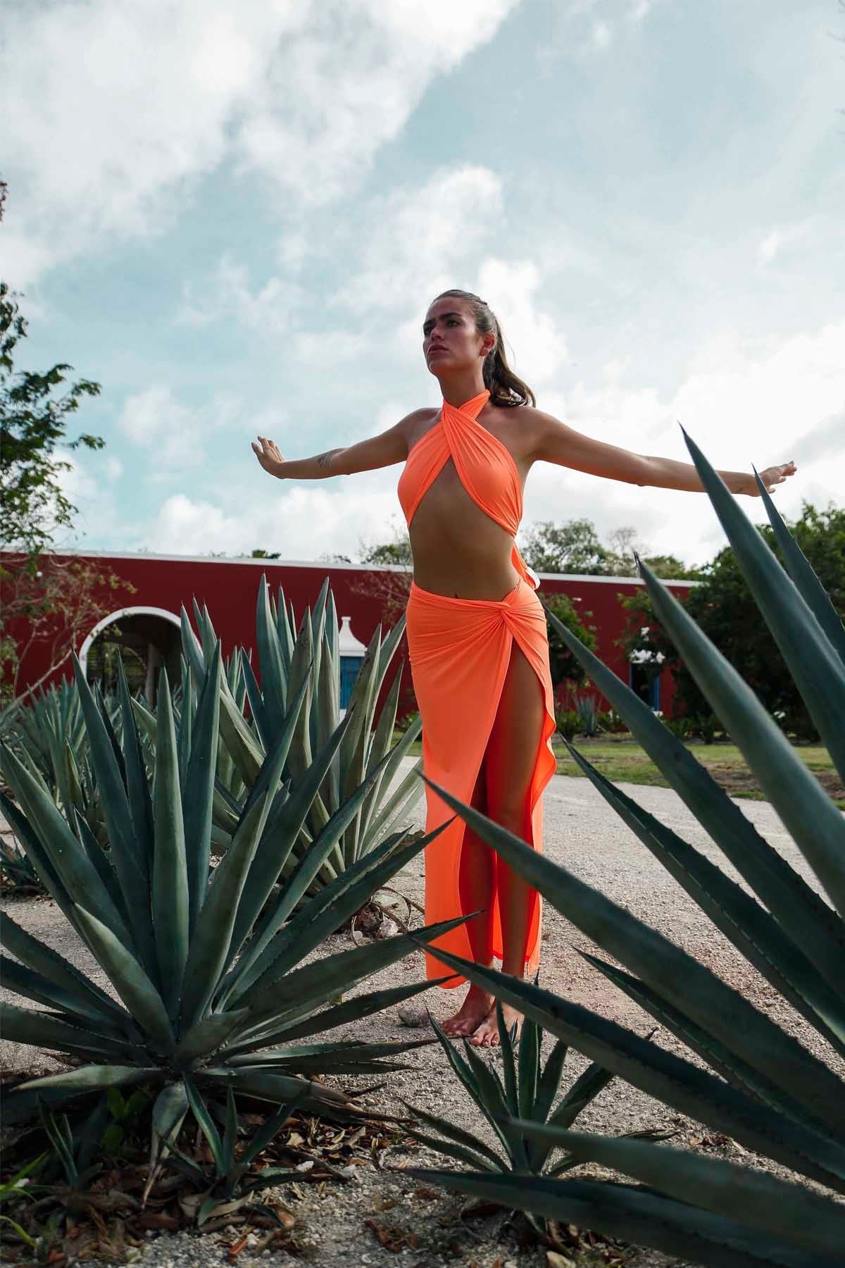 No Limit Orange Skirt