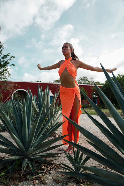 No Limit Orange Skirt