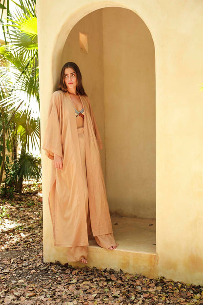 Cappuccino Kimono &amp; Hosen-Set