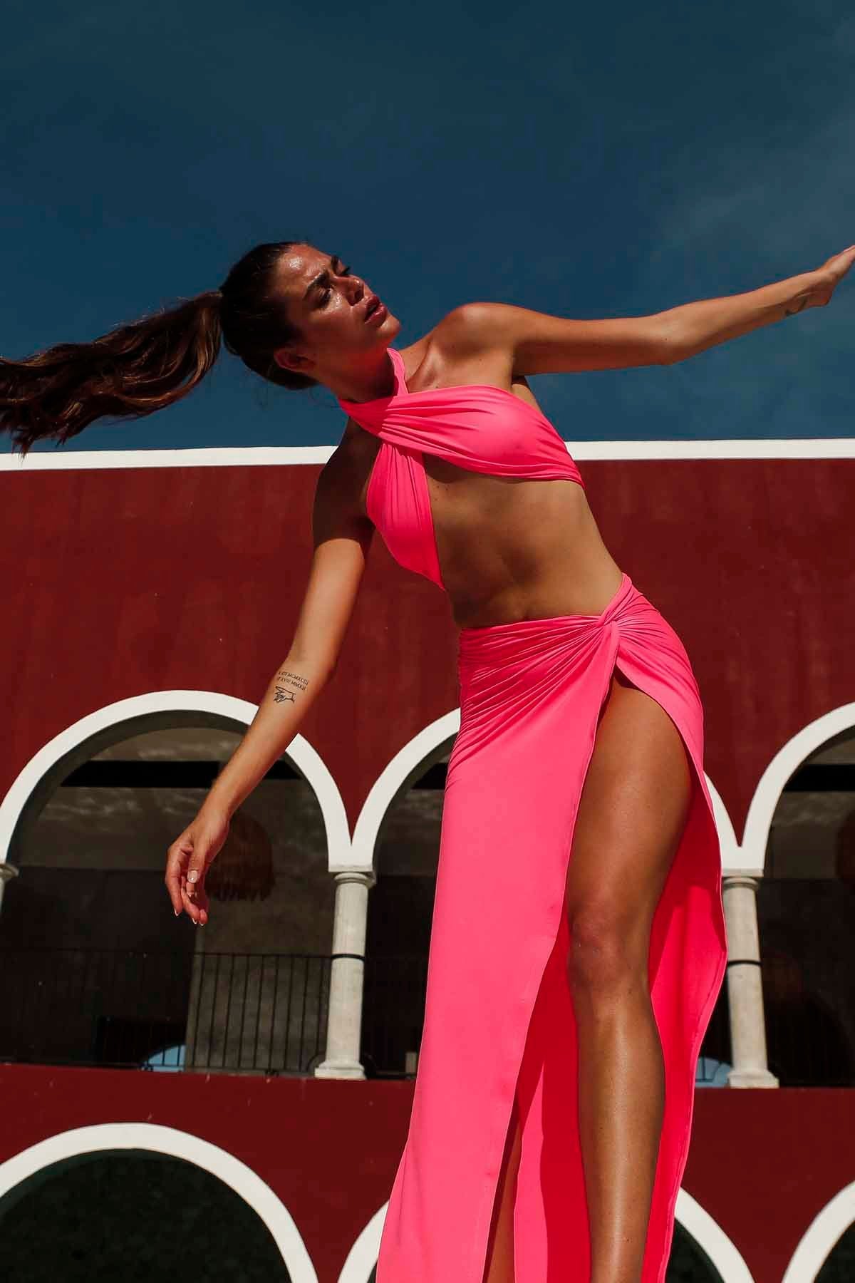 No Limit Pink Skirt and Shawl Set