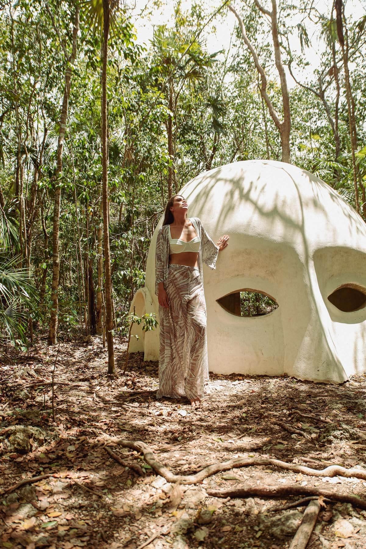 Cream Botanical Pantolon