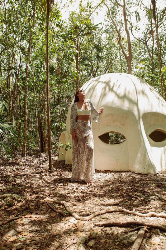 Cream Botanical Pantolon