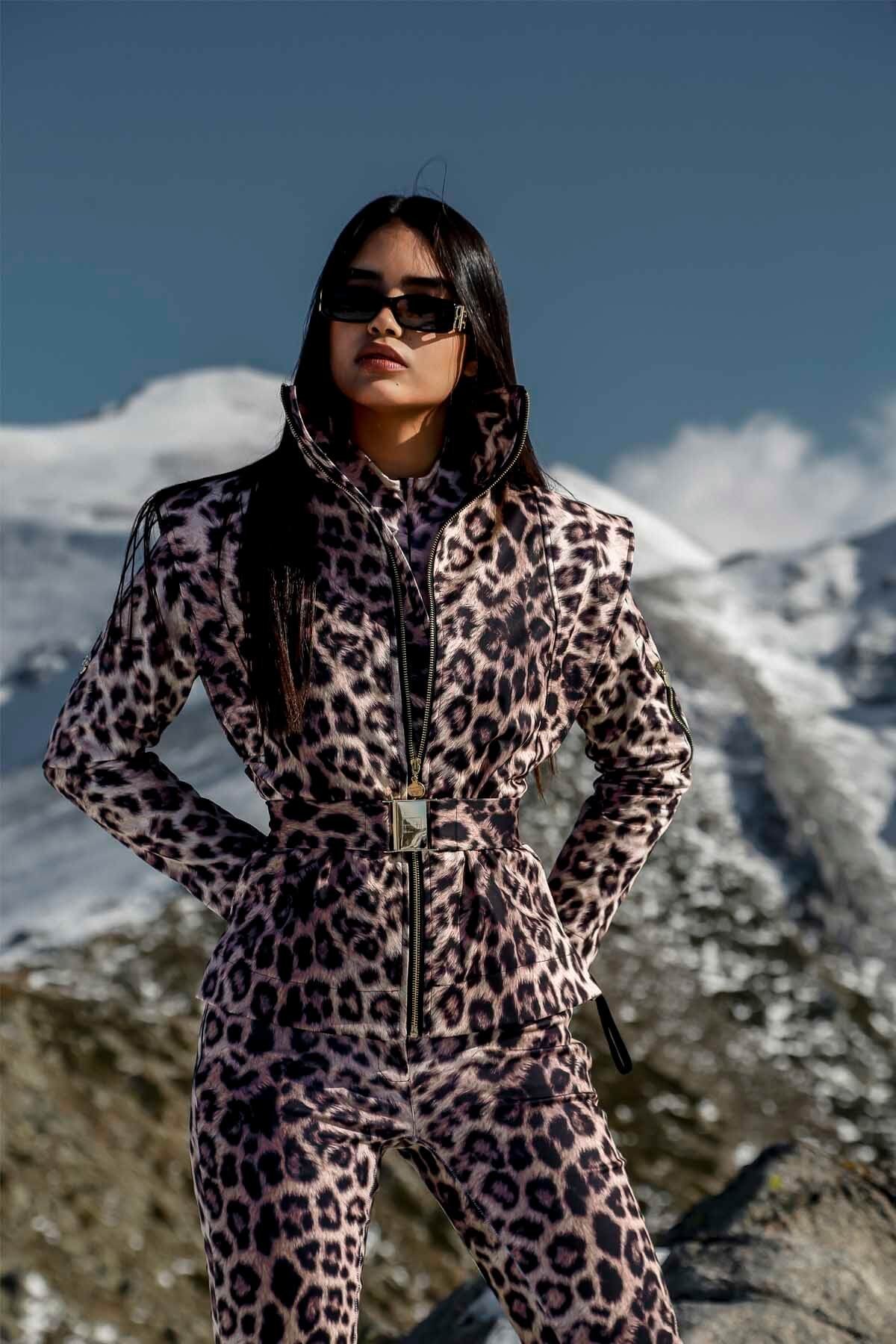 Leoparden-Skijacke