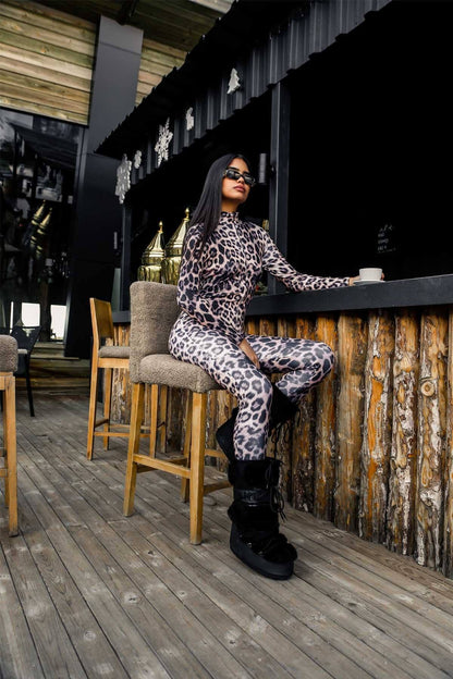 Leopardenfarbener Thermooverall