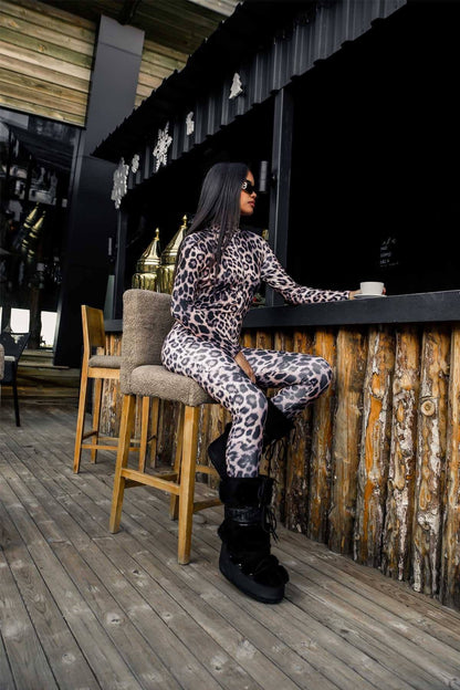 Leopardenfarbener Thermooverall