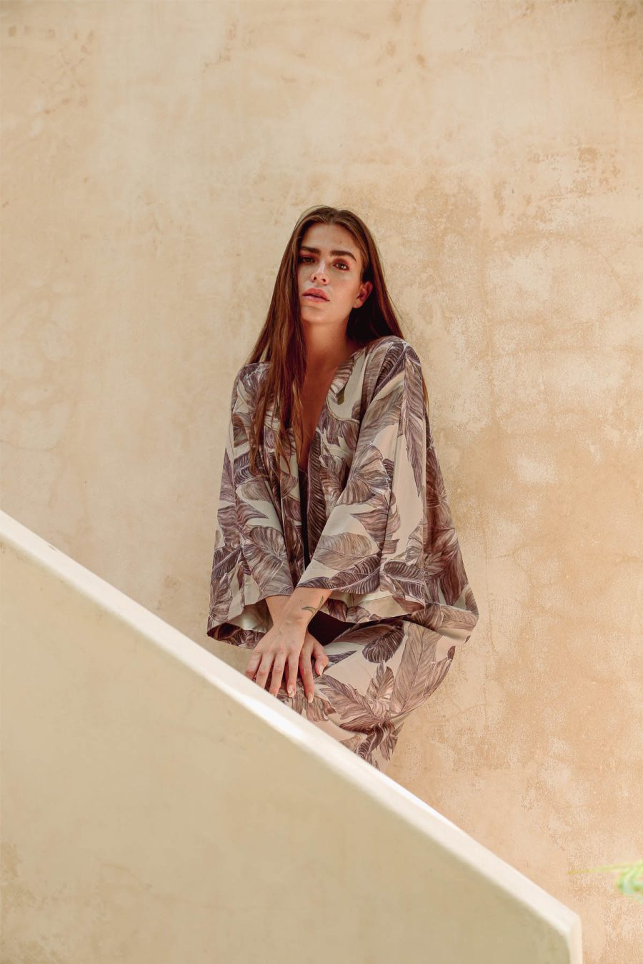 Cappuccino Kimono & Hosenanzug