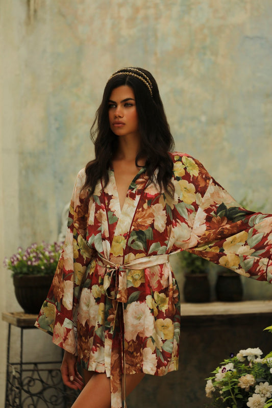 Jardin Secret Kurzer Kimono-Mantel