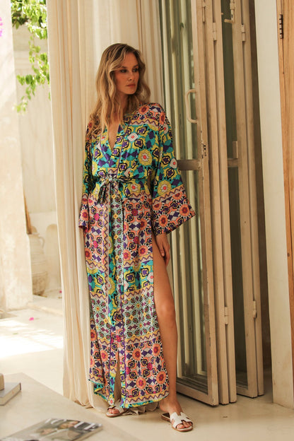 Etnique Uzun Kimono Sabahlık
