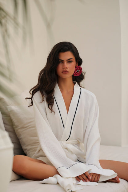 Helen Blanc Uzun Kimono Sabahlık