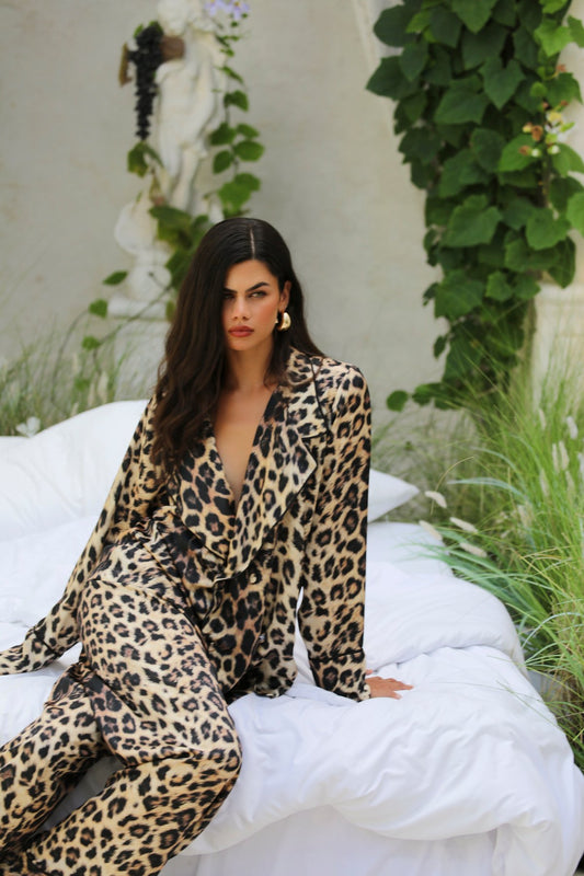 Leopard Print Pants Suit