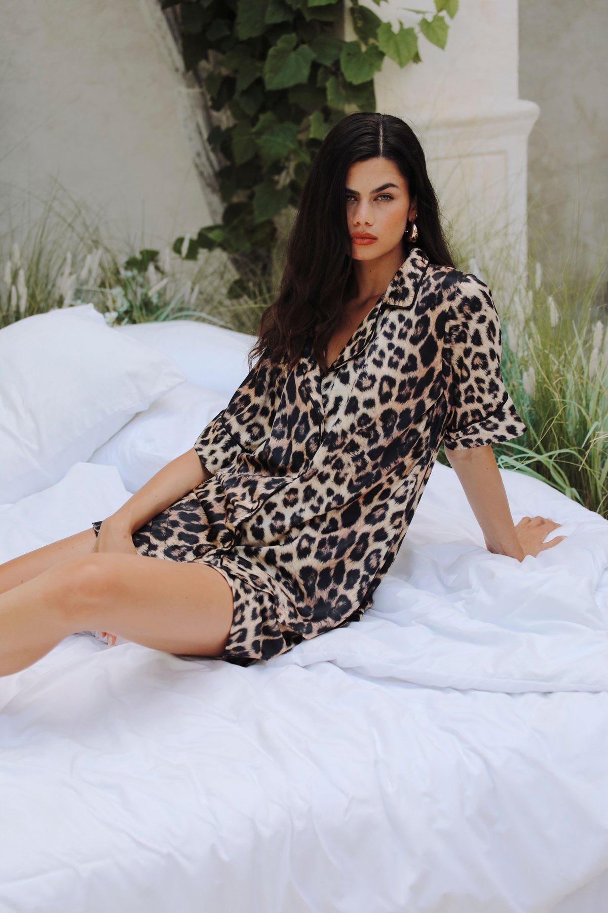 Leopard Short-Sleeve Shirt Top