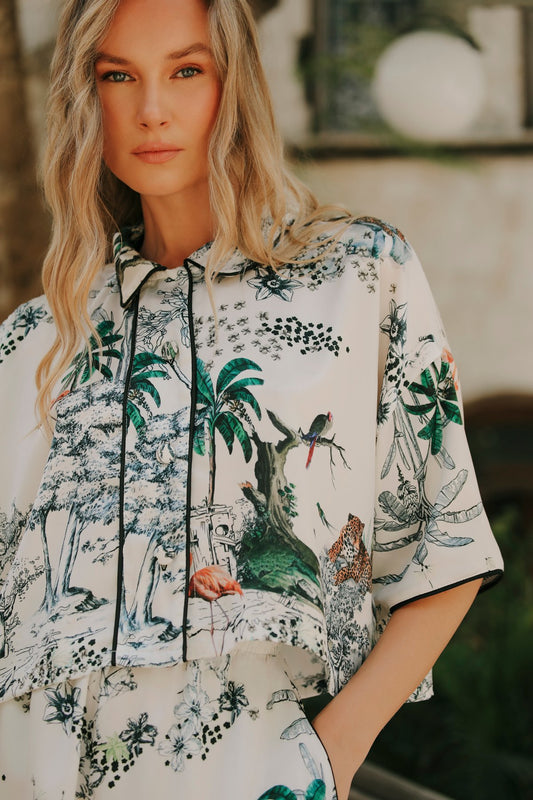 Lionne Creme Crop Top