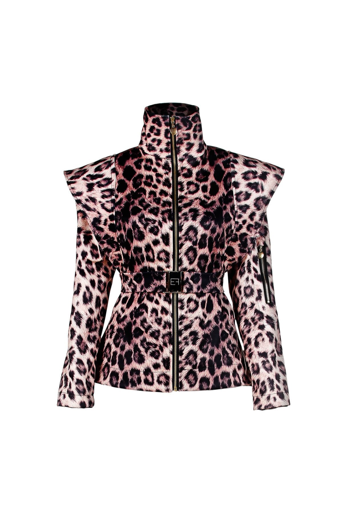 Leopardenmuster Skijacke &amp; Skihose Set