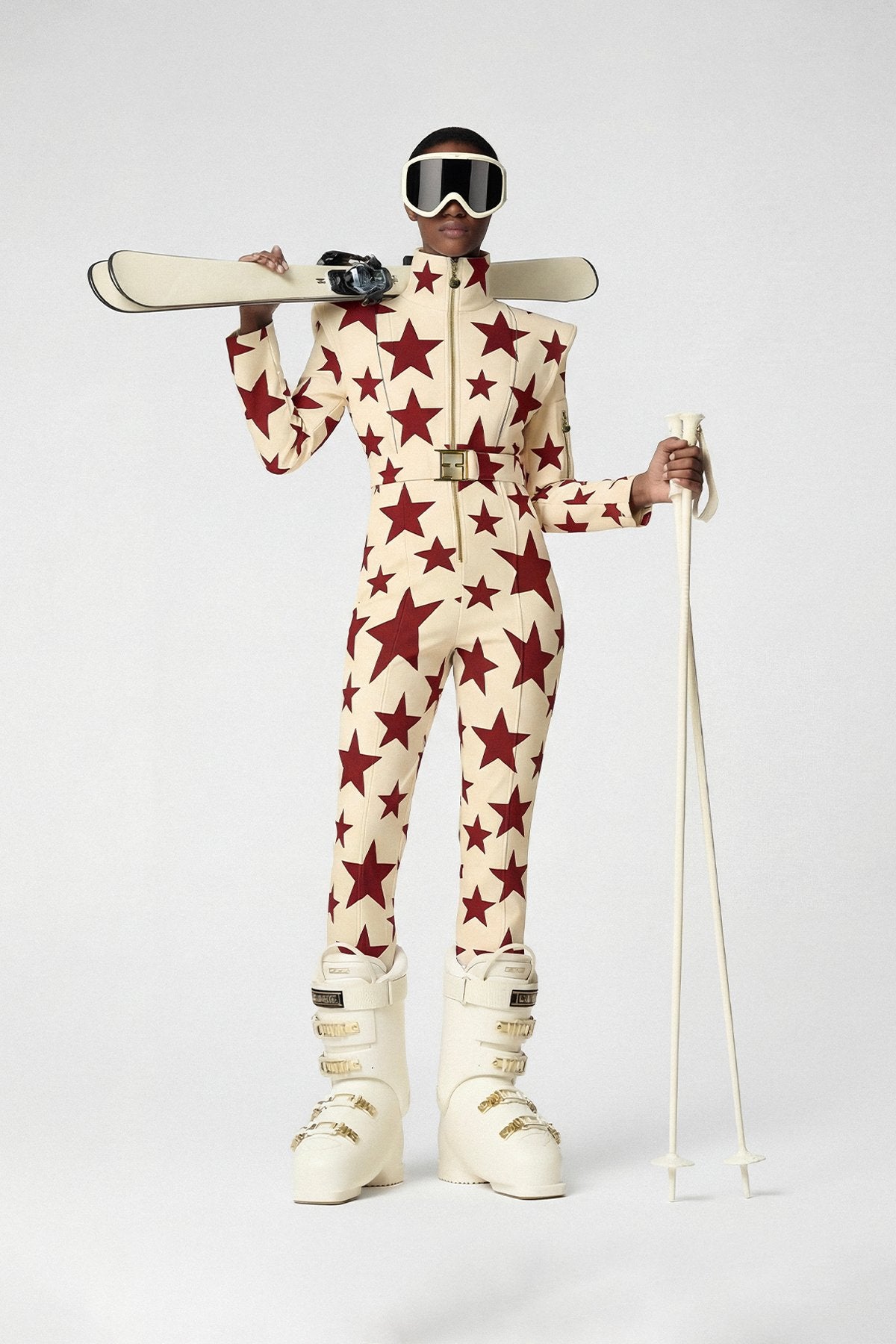 Les Deux Alpes Creme Skioverall – Im Stiefel