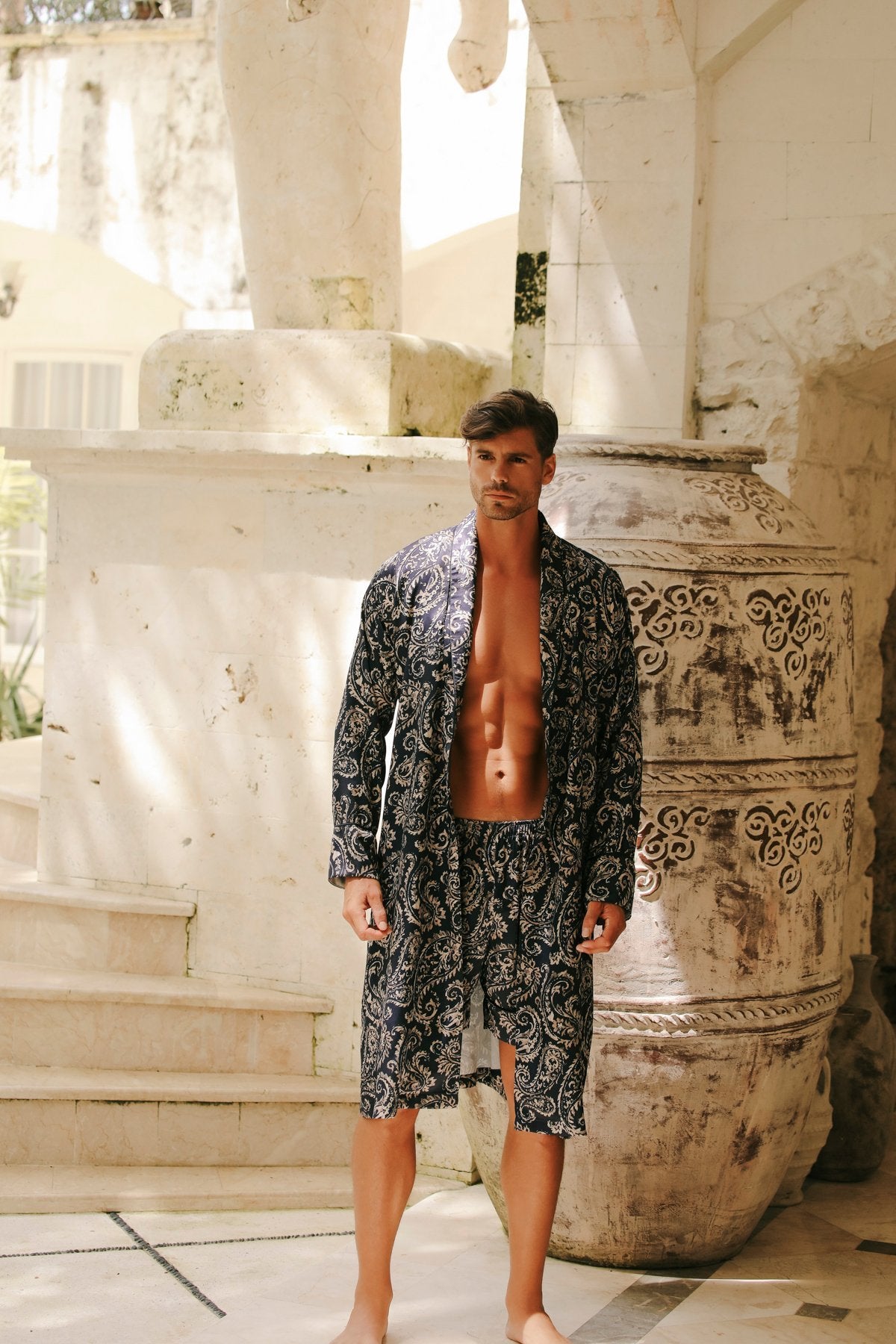 Armand Lacivert Kimono Sabahlık