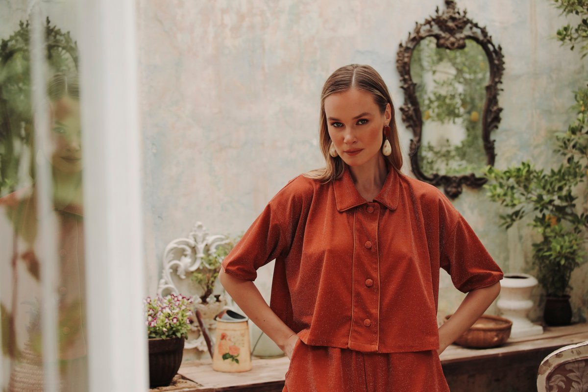 Argente Orange Crop Top