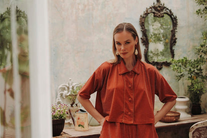 Argente Orange Crop Top