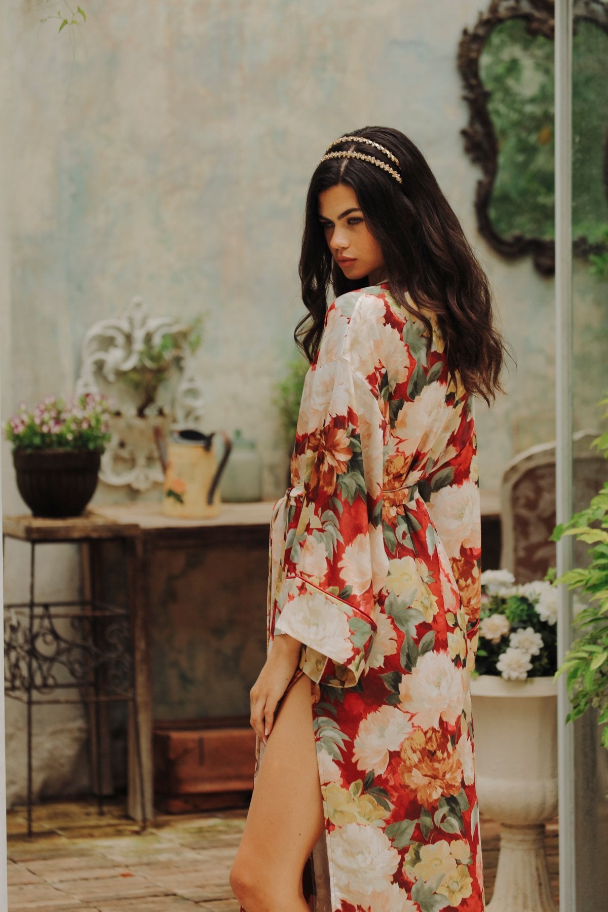 Jardin Secret Long Kimono Robe