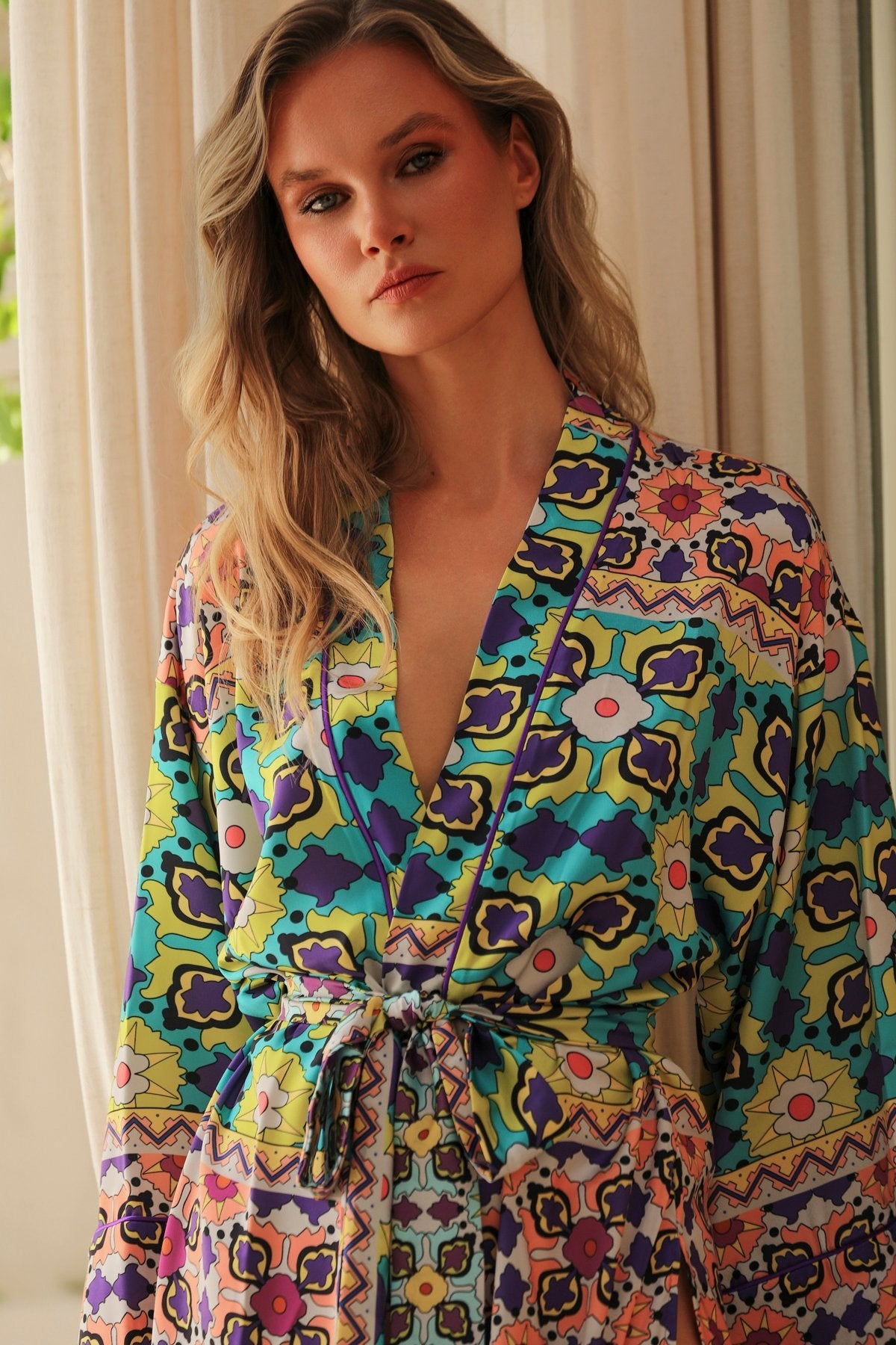 Etnique Uzun Kimono Sabahlık