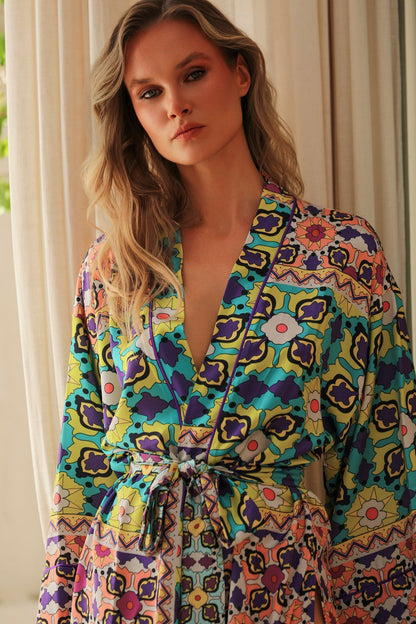 Etnique Uzun Kimono Sabahlık