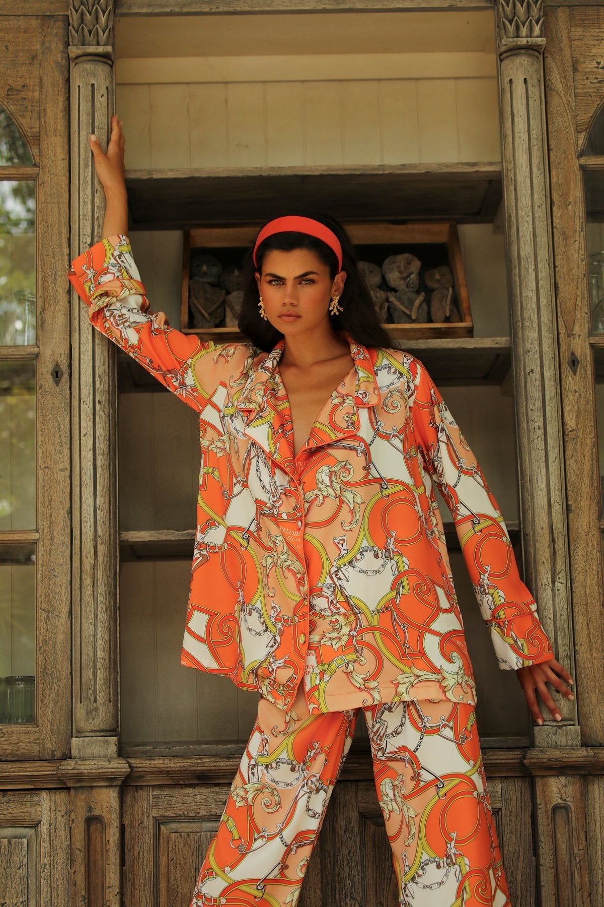 Aurelie Orange Pants Suit