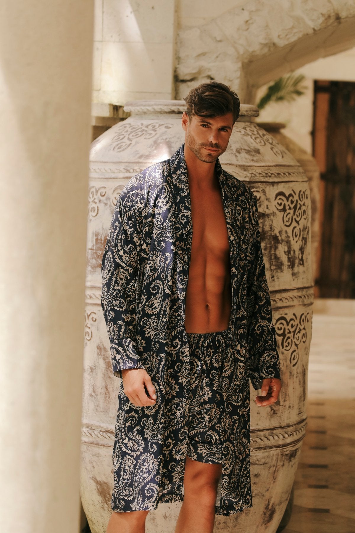 Armand Lacivert Kimono Sabahlık