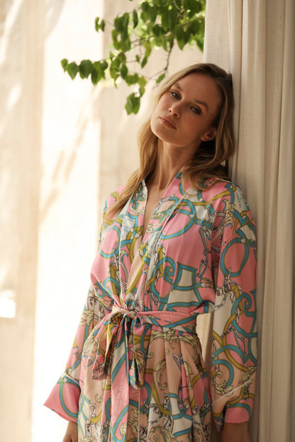 Aurelie Rose Short Kimono Robe