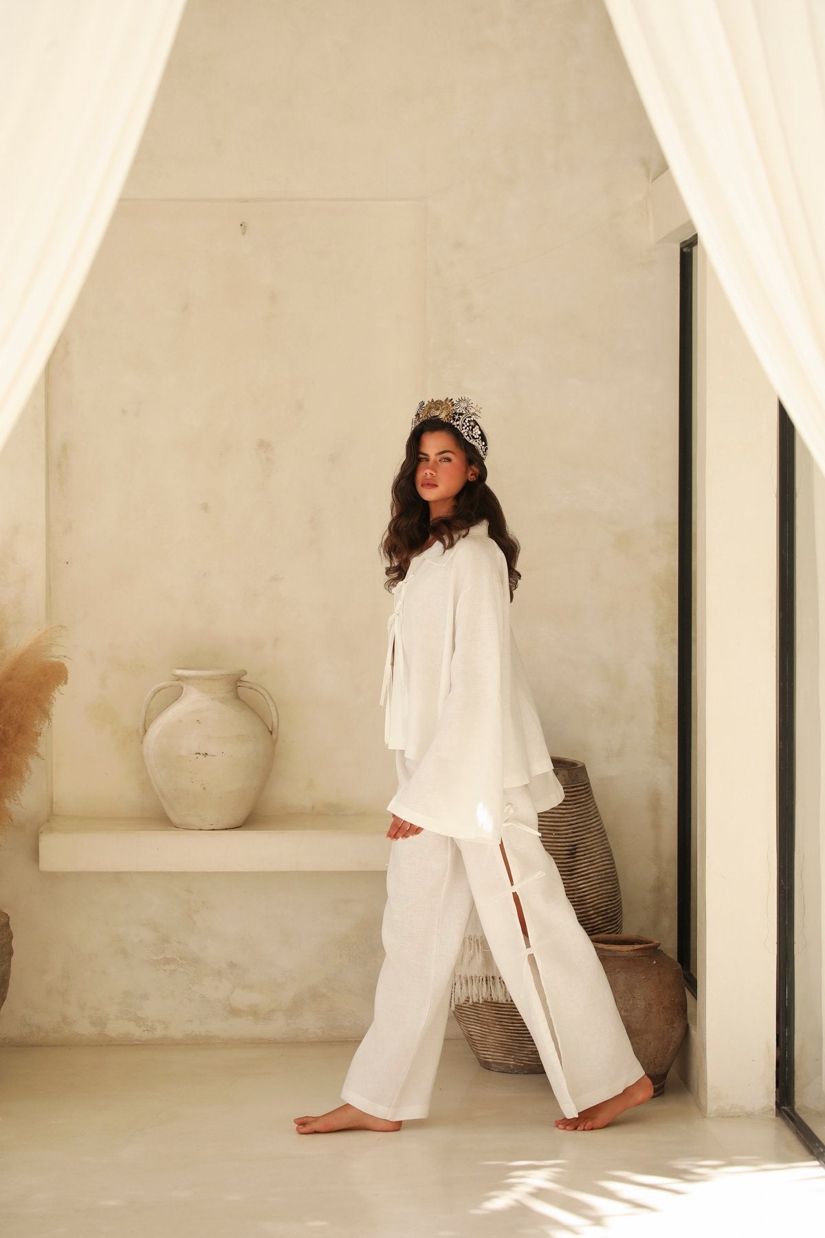 Ruban Blanc Pantolon Takım