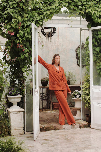 Argente Orange Long-Sleeve Top