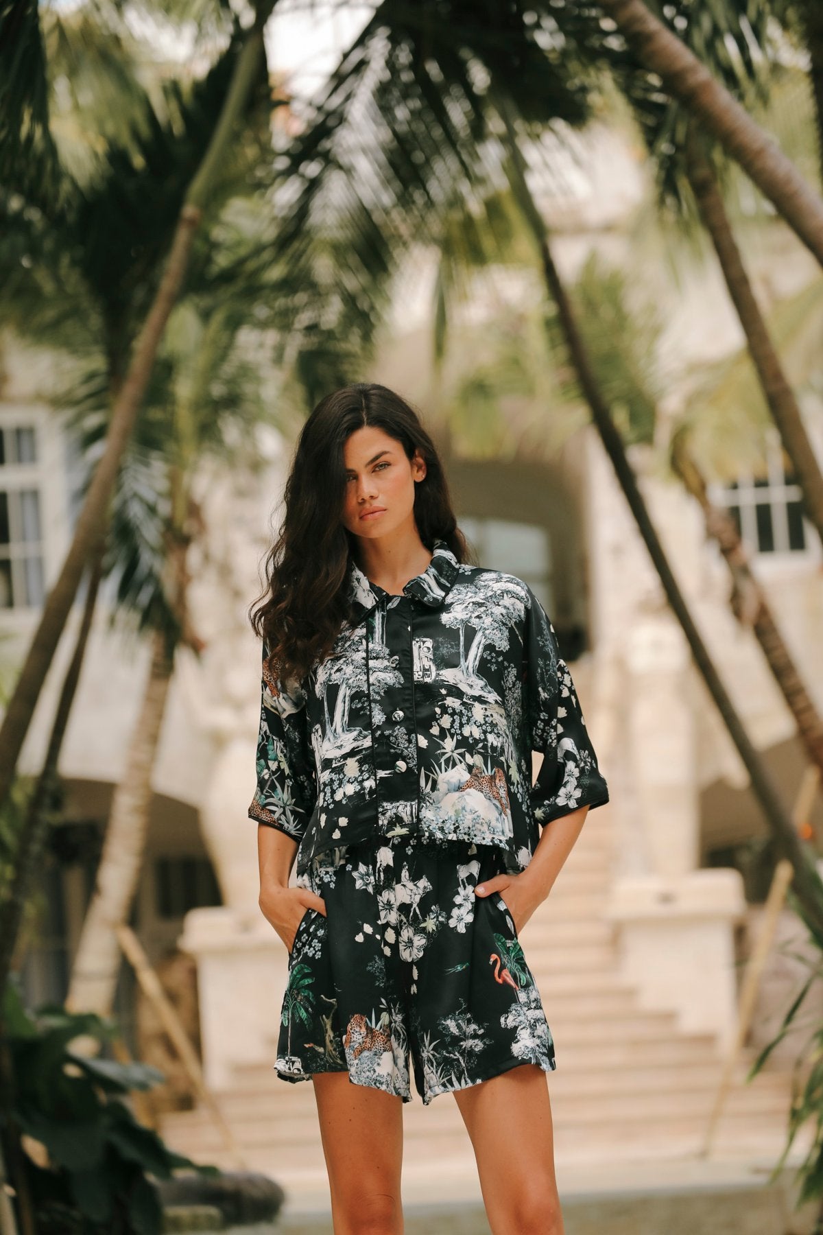 Lionne Noir Shorts Set