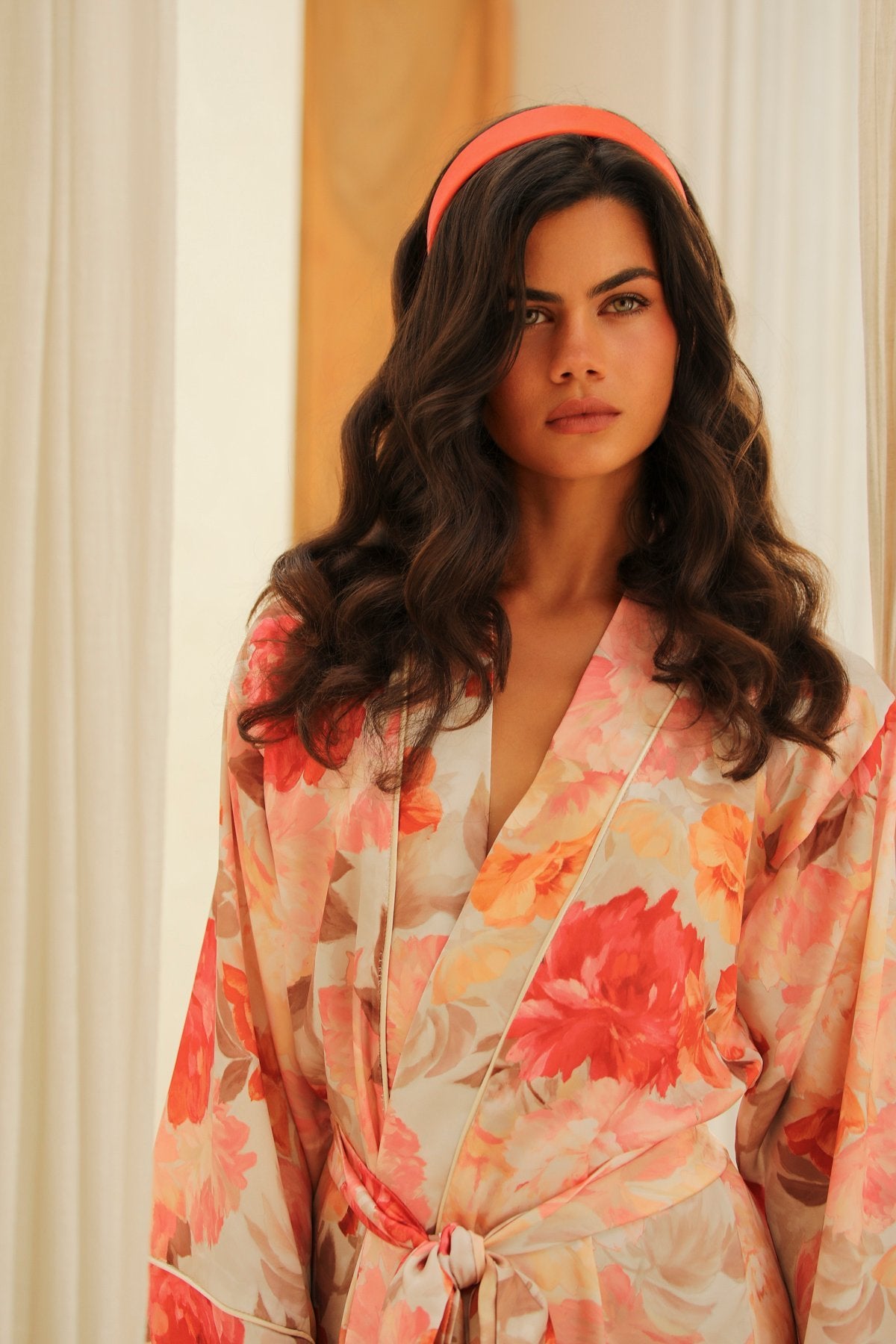 Nuit Florale Short Kimono Robe