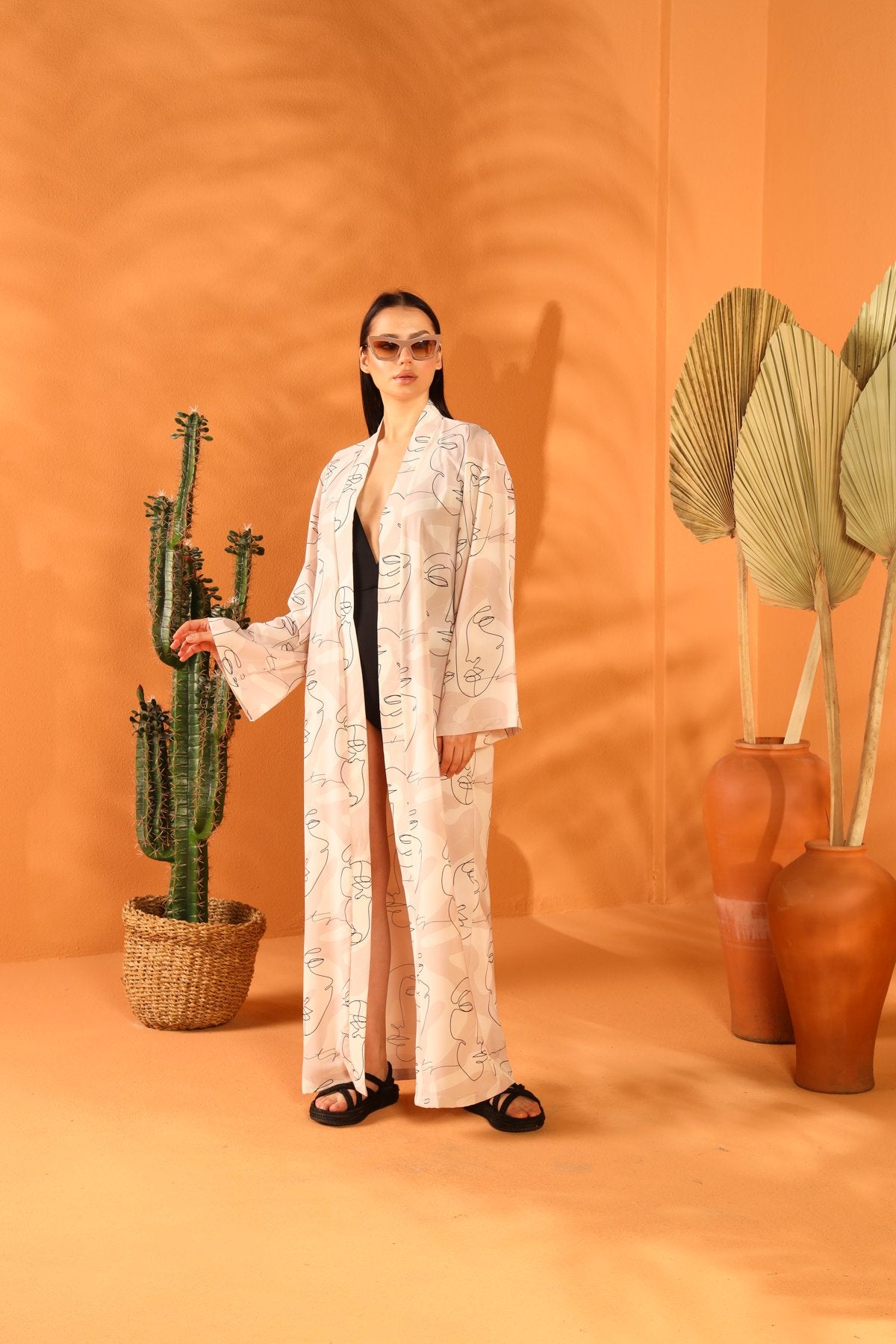 POKER FACE LONG KIMONO