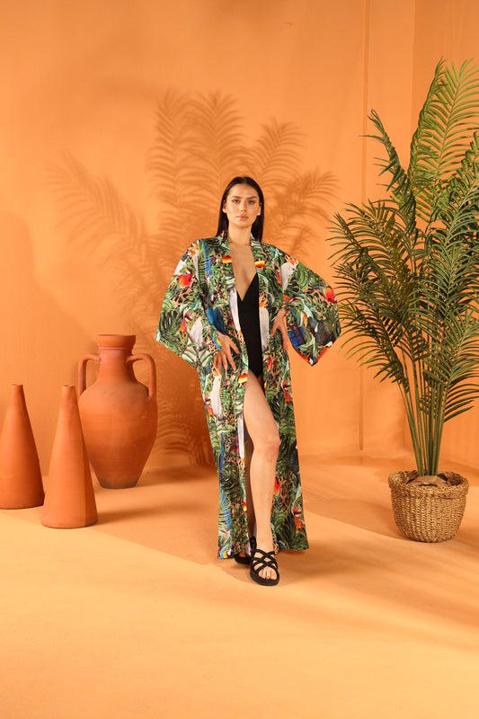 Scharlachroter langer Kimono