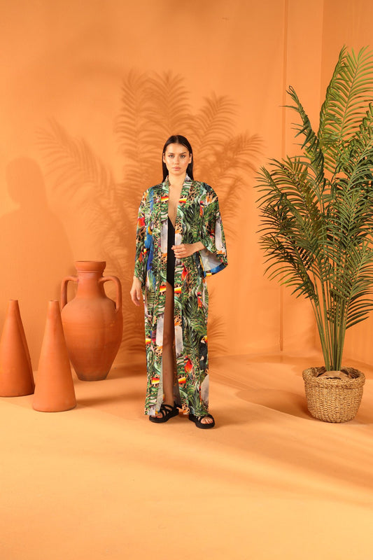 Scharlachroter langer Kimono