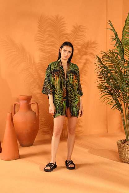 EVERGREEN SHORT KIMONO