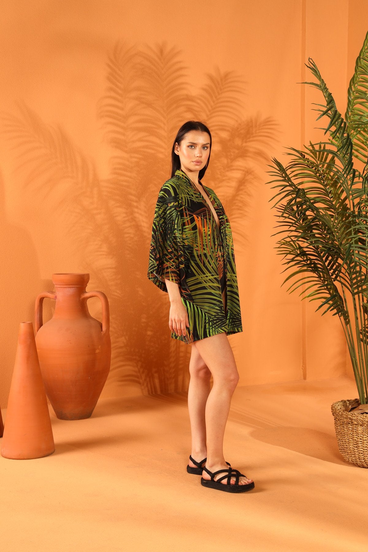 EVERGREEN SHORT KIMONO