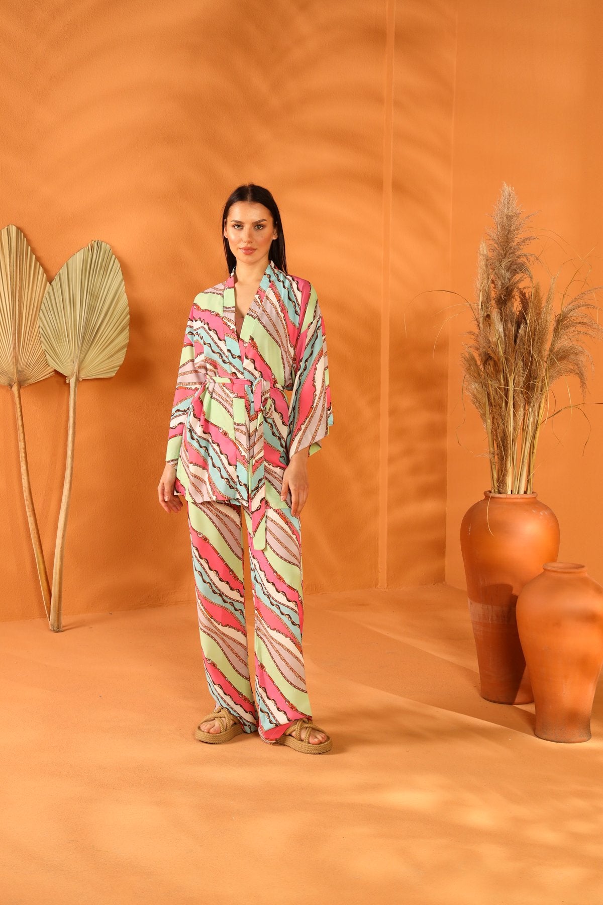 PINKY PROMISE KIMONO TROUSERS SET