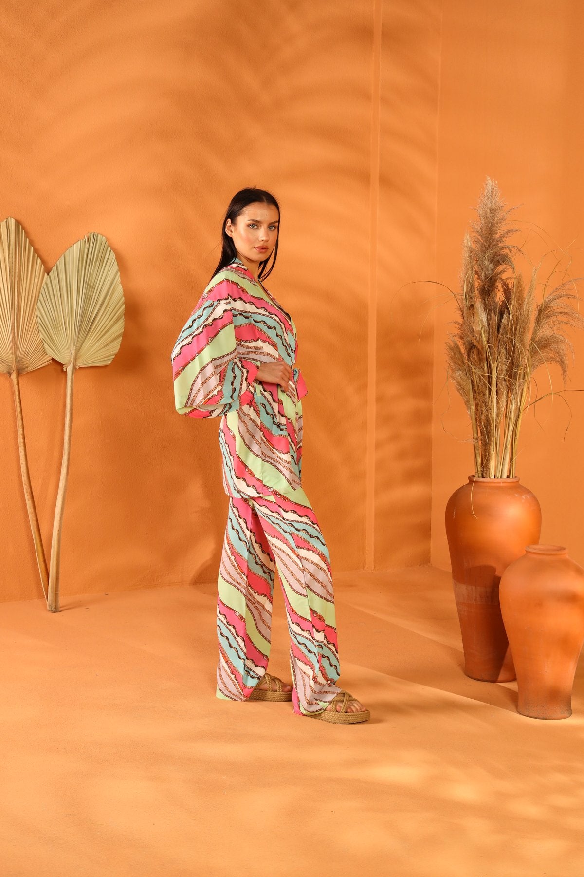 PINKY PROMISE KIMONO TROUSERS SET