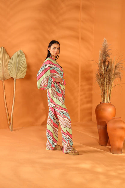 PINKY PROMISE KIMONO TROUSERS SET