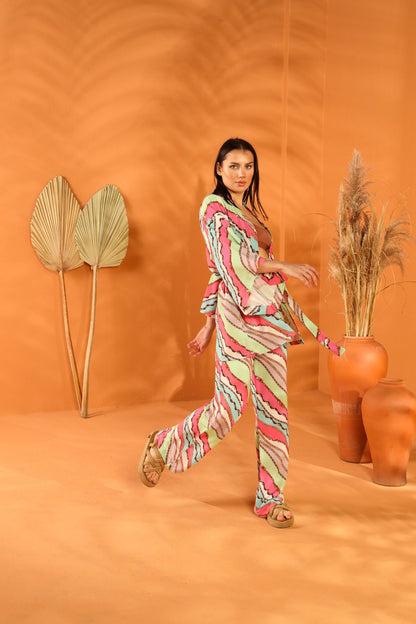 PINKY PROMISE KIMONO TROUSERS SET