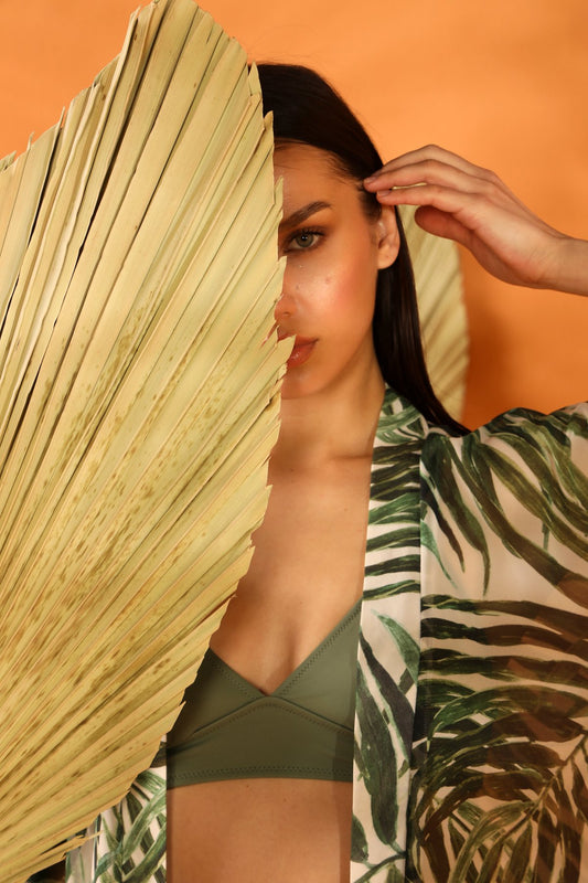 WHITE BOTANICAL KISA KİMONO