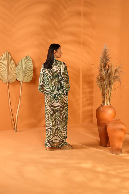 WHITE BOTANICAL UZUN KİMONO