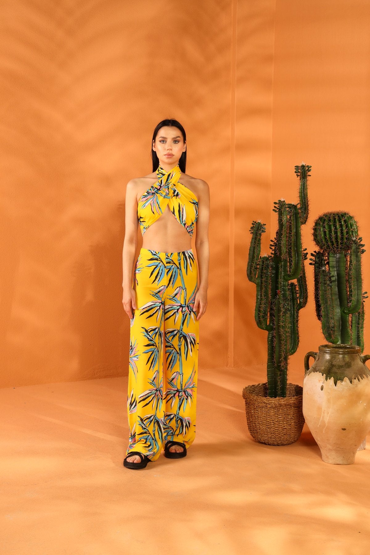 SUN BEAM SHAWL TROUSER SET