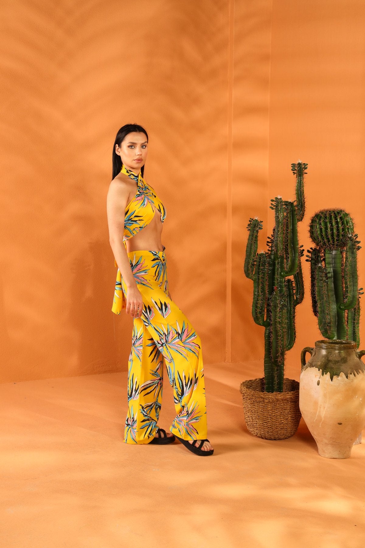 SUN BEAM SHAWL TROUSER SET