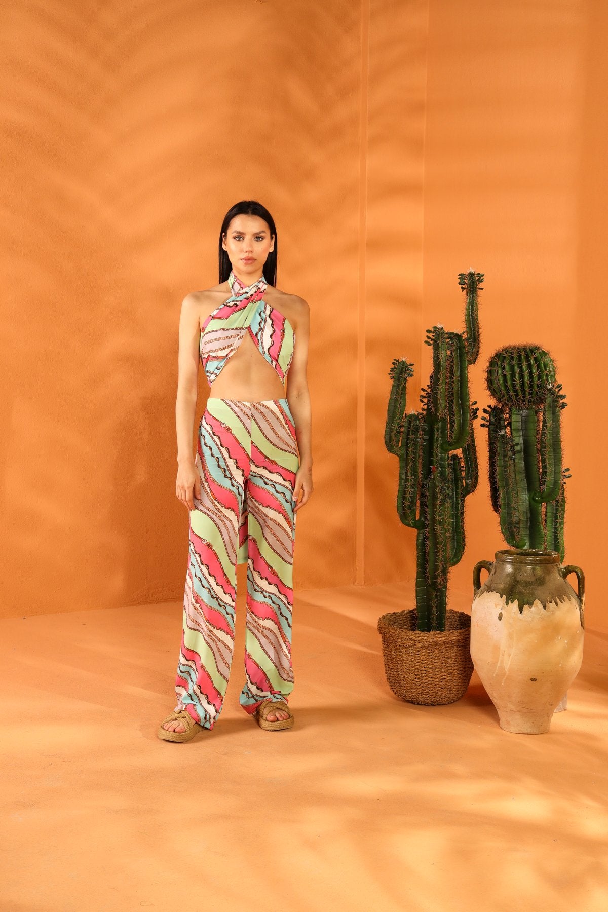 PINKY PROMISE SHAWL AND TROUSER SET